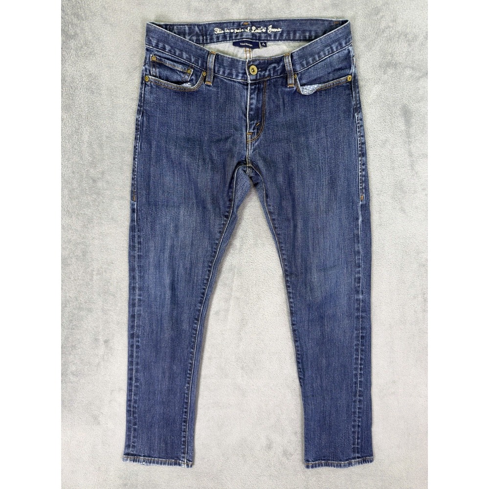Levis 504 Jeans Womens 6M/28‎ Blue Tilted Straight Self-Edge Selvedge Denim Rare